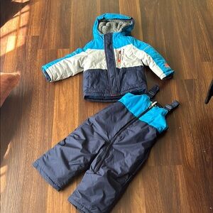 Zero Xposure Toddler boy snowsuit winter snow bib pants jacket size 24 months